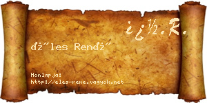 Éles René névjegykártya